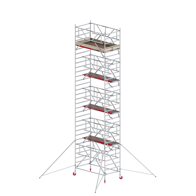RS TOWER 42-S échafaudage roulant - 10.20 m hauteur de travail - 1.35 m de large - 1.85 m plate-forme en bois - Safe-Quick®