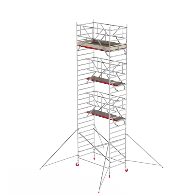 RS TOWER 42 échafaudage roulant - 9.20 m hauteur de travail - 1.35 m de large - 1.85 m plate-forme en bois - Safe-Quick® + lisses