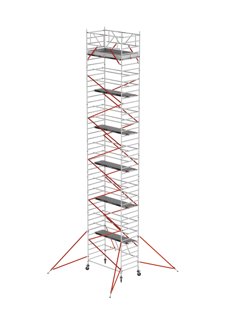 RS TOWER 55 andamio plegable - 2.70 m altura de trabajo - 1.35 m ancho - 2.45 m Fiber-Deck® plataforma - Tirantes
