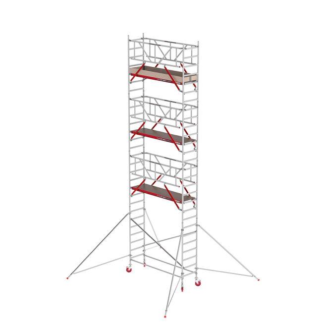 RS TOWER 41 PLUS échafaudage roulant - 9.20 m hauteur de travail - 0.90 m de large - 2.45 m plate-forme en bois - Safe-Quick® + lisses