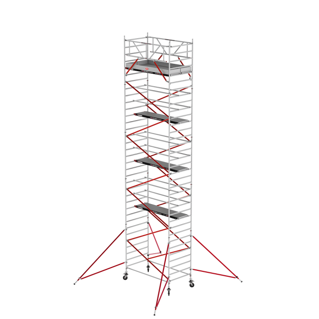 RS TOWER 52 rolsteiger - 11.20 m werkhoogte - 1.35 m breed - 2.45 m houten platform - Schoren