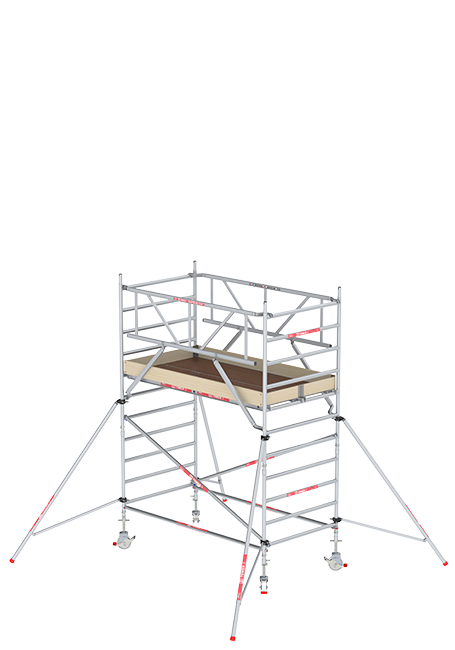 RS TOWER 32 rolsteiger - 4.20 meter werkhoogte - 1.35 meter breed - 2.45 m houten platform - Schoren