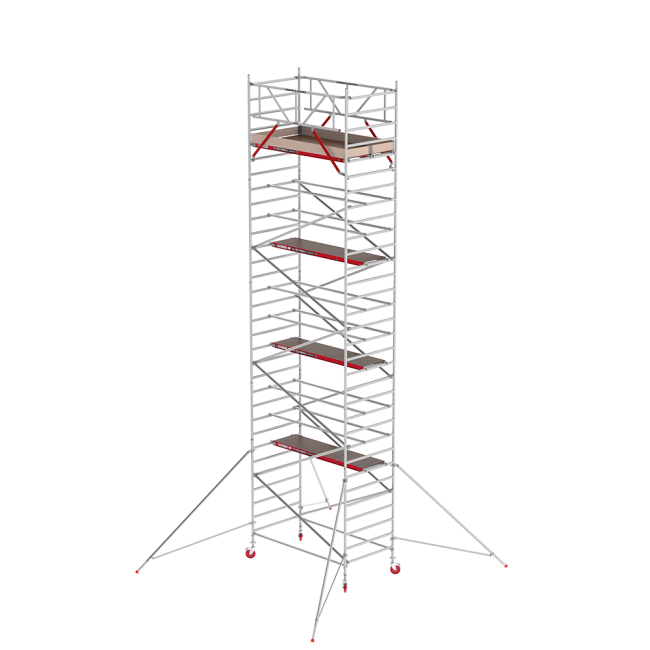 RS TOWER 42 échafaudage roulant - 10.20 m hauteur de travail - 1.35 m de large - 2.45 m plate-forme en bois - Lisses