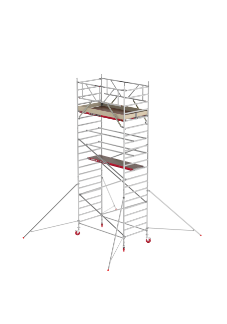 RS TOWER 42 échafaudage roulant - 7.20 m hauteur de travail - 1.35 m de large - 2.45 m plate-forme en bois - Lisses