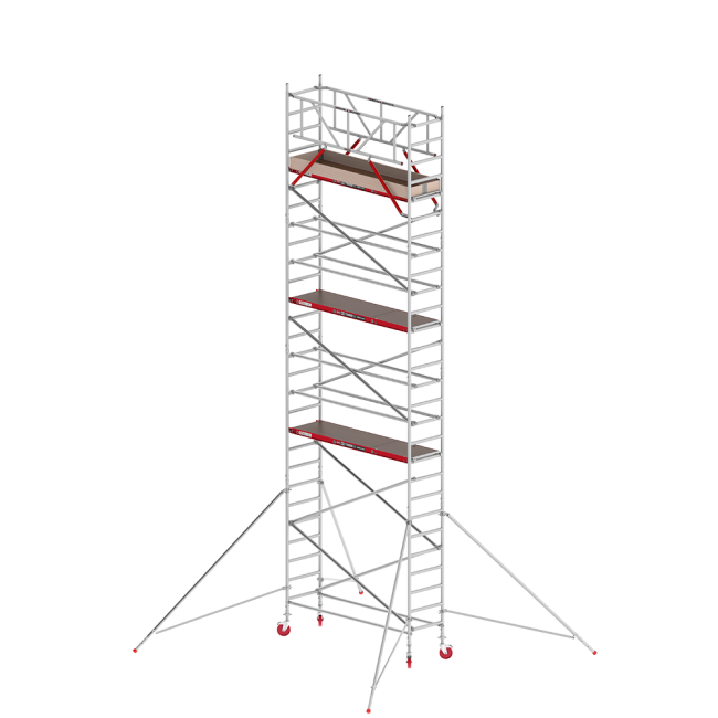 RS TOWER 41 mobile access tower - 9.20 m working height - 0.75 m width - 2.45 m wooden platform - Braces