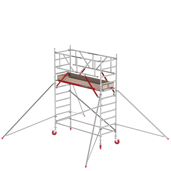RS TOWER 41 PLUS rolsteiger - 4.20 m werkhoogte - 0.90 m breed - 2.45 m houten platform - Safe-Quick® + schoren