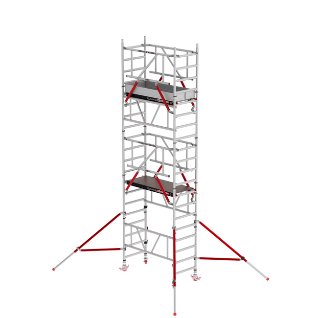 MiTOWER PLUS Fahrgerüst - 6.20 m Arbeitshöhe - 0.75 m breit - 1.65 m Holzplattform - Safe-Quick®