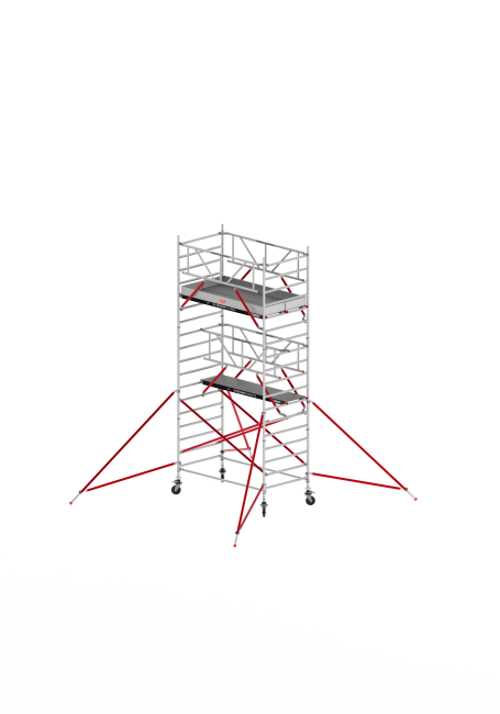 RS TOWER 52 mobile access tower - 6.20 m working height - 1.35 m width - 2.45 m Fiber-Deck® platform - Safe-Quick® + braces