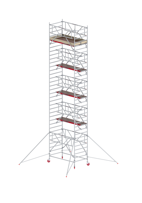 RS TOWER 42-S échafaudage roulant - 11.20 m hauteur de travail - 1.35 m de large - 2.45 m plate-forme en bois - Safe-Quick®