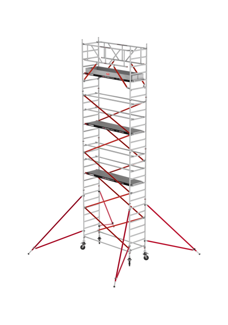 RS TOWER 51 PLUS échafaudage roulant - 9.20 m hauteur de travail - 0.90 m de large - 2.45 m Fiber-Deck® plate-forme - Lisses