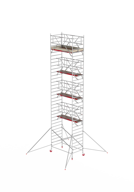 RS TOWER 42 échafaudage roulant - 11.20 m hauteur de travail - 1.35 m de large - 1.85 m plate-forme en bois - Safe-Quick® + lisses