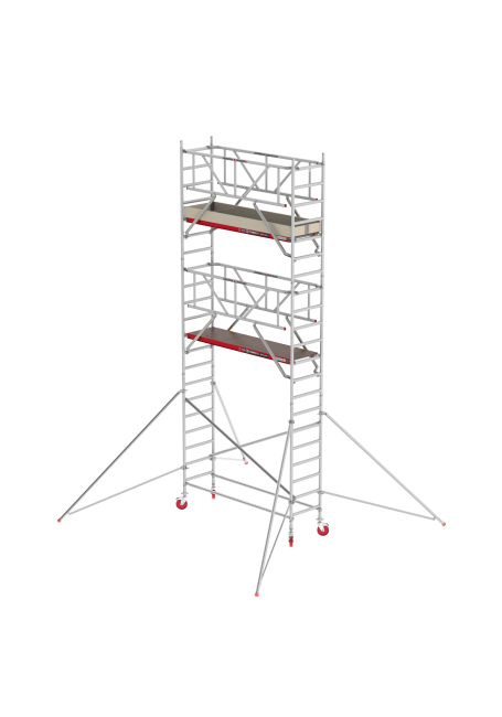 RS TOWER 41 échafaudage roulant - 7.20 m hauteur de travail - 0.75 m de large - 2.45 m plate-forme en bois - Safe-Quick® + lisses