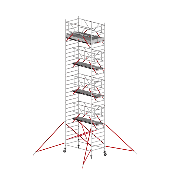 RS TOWER 52 mobile access tower - 10.20 m working height - 1.35 m width - 3.05 m wooden platform - Safe-Quick® + braces