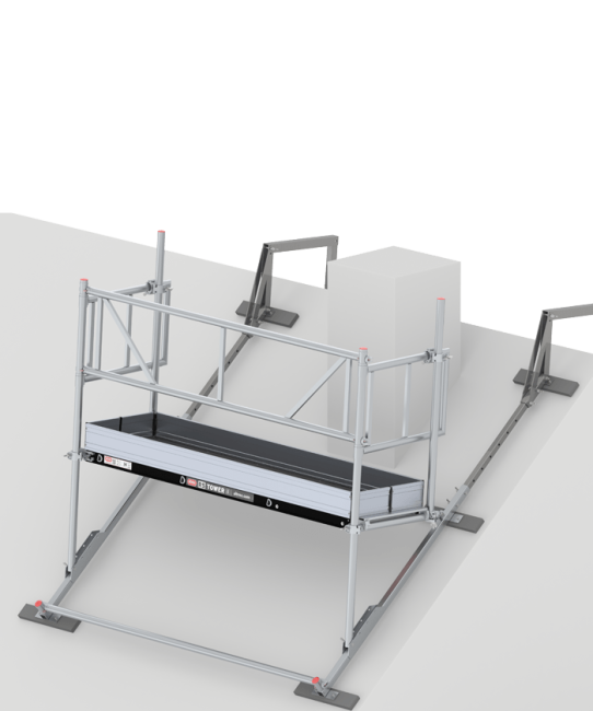 Schoorsteensteiger - enkel - 0.75 m breed - 2.45 m Fiber-Deck® platform