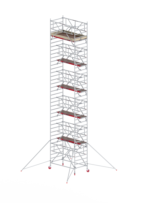 RS TOWER 42-S échafaudage roulant - 12.20 m hauteur de travail - 1.35 m de large - 2.45 m plate-forme en bois - Safe-Quick®