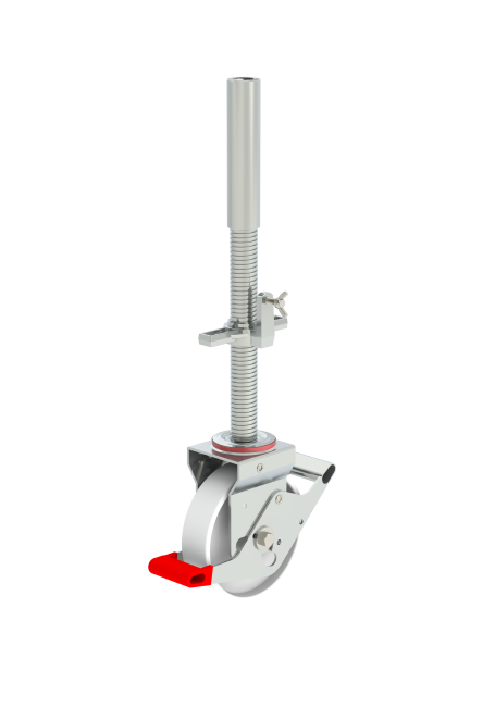Soporte de rueda con rueda (1 pieza) - Ø 200 mm - husillo - RS TOWER 4