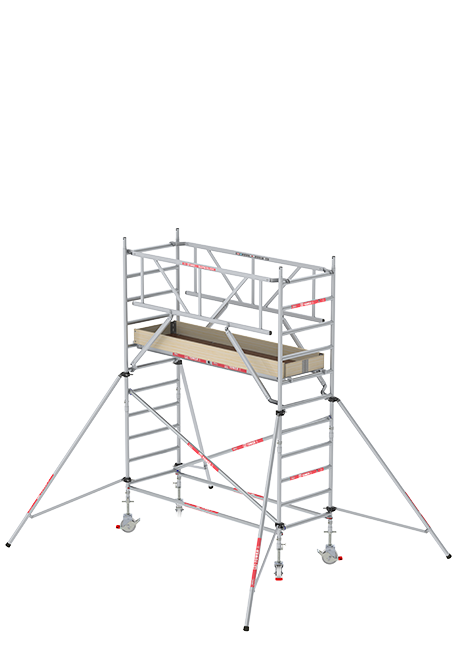 RS TOWER 31 PLUS rolsteiger - 4.20 meter werkhoogte - 0.90 meter breed - 2.45 m houten platform - Schoren