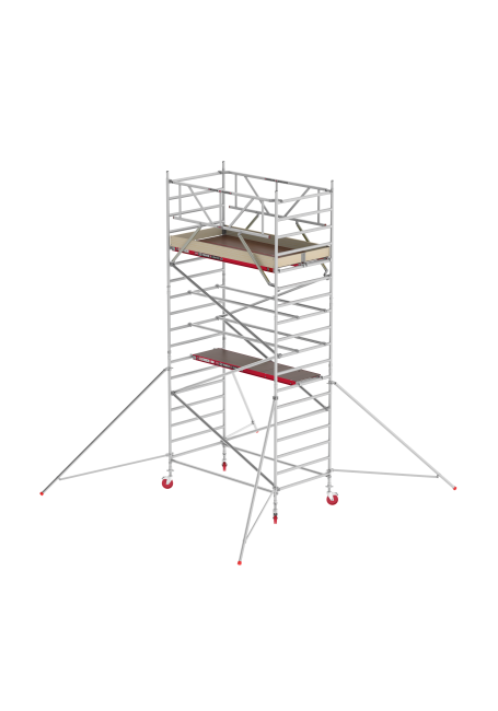 RS TOWER 42 échafaudage roulant - 6.20 m hauteur de travail - 1.35 m de large - 1.85 m plate-forme en bois - Lisses