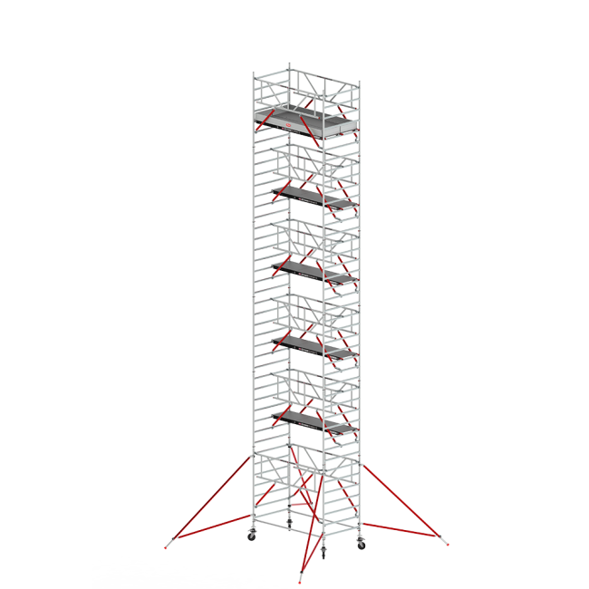 RS TOWER 52-S mobile access tower - 13.20 m working height - 1.35 m width - 1.85 m wooden platform - Safe-Quick®