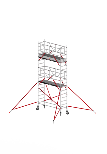 RS TOWER 51 PLUS échafaudage roulant - 6.20 m hauteur de travail - 0.90 m de large - 2.45 m Fiber-Deck® plate-forme - Safe-Quick® + lisses
