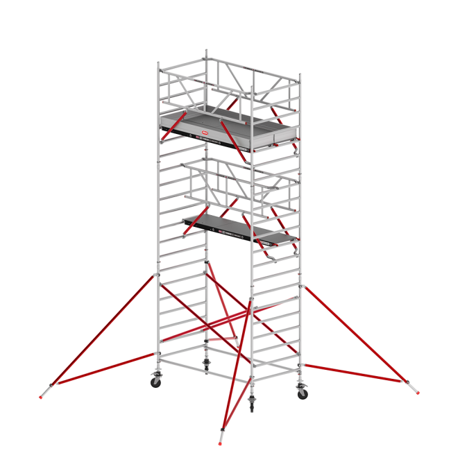 RS TOWER 52 rolsteiger - 7.20 m werkhoogte - 1.35 m breed - 2.45 m Fiber-Deck® platform - Safe-Quick® + schoren