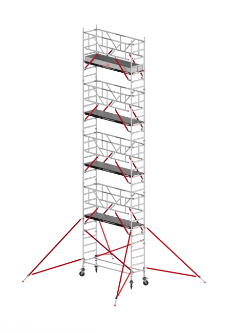 RS TOWER 51 PLUS échafaudage roulant - 10.20 m hauteur de travail - 0.90 m de large - 2.45 m Fiber-Deck® plate-forme - Safe-Quick® + lisses