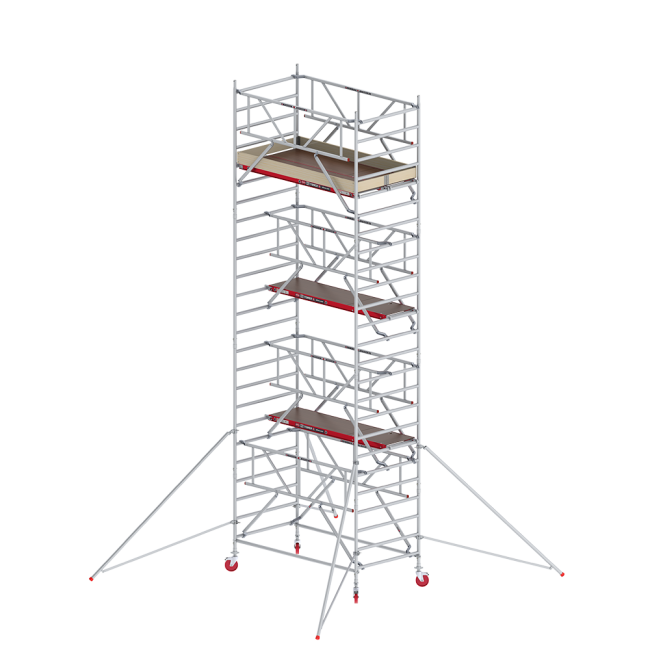 RS TOWER 42-S échafaudage roulant - 8.20 m hauteur de travail - 1.35 m de large - 2.45 m plate-forme en bois - Safe-Quick®