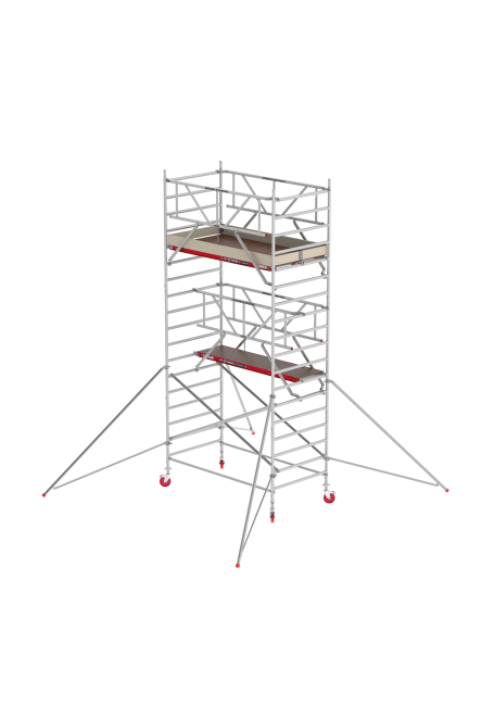 RS TOWER 42 échafaudage roulant - 6.20 m hauteur de travail - 1.35 m de large - 2.45 m plate-forme en bois - Safe-Quick® + lisses