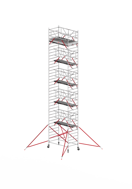 RS TOWER 52 mobile access tower - 12.20 m working height - 1.35 m width - 3.05 m Fiber-Deck® platform - Safe-Quick® + braces