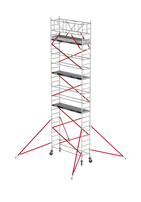 RS TOWER 51 mobile access tower - 7.20 m working height - 0.75 m width - 2.45 m Fiber-Deck® platform - Braces