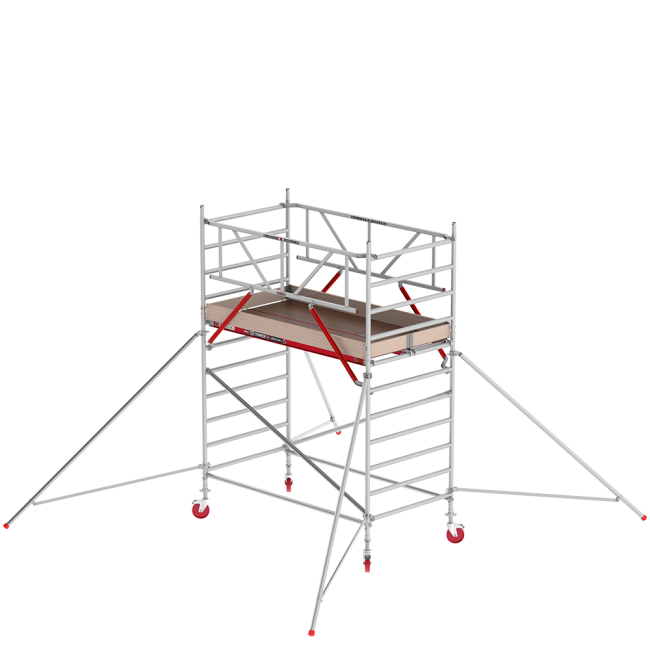 RS TOWER 42 rolsteiger - 4.20 m werkhoogte - 1.35 m breed - 2.45 m houten platform - Schoren