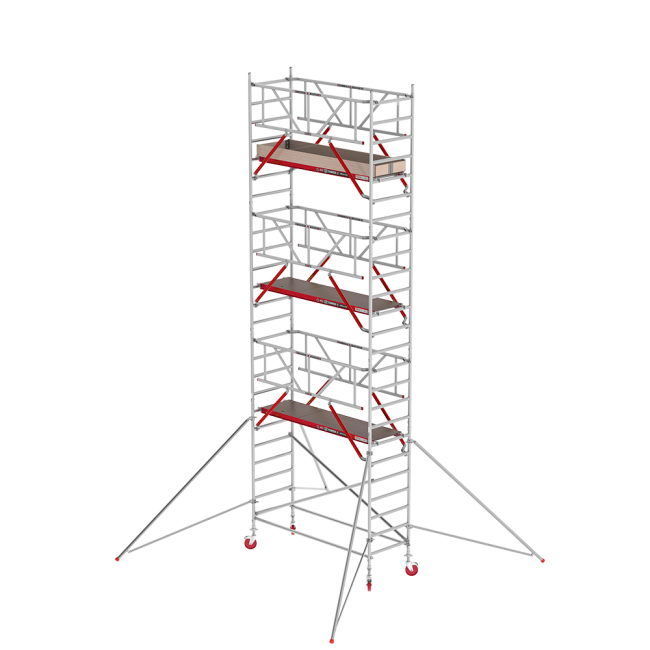 RS TOWER 41 PLUS rolsteiger - 8.20 m werkhoogte - 0.90 m breed - 2.45 m houten platform - Safe-Quick® + schoren