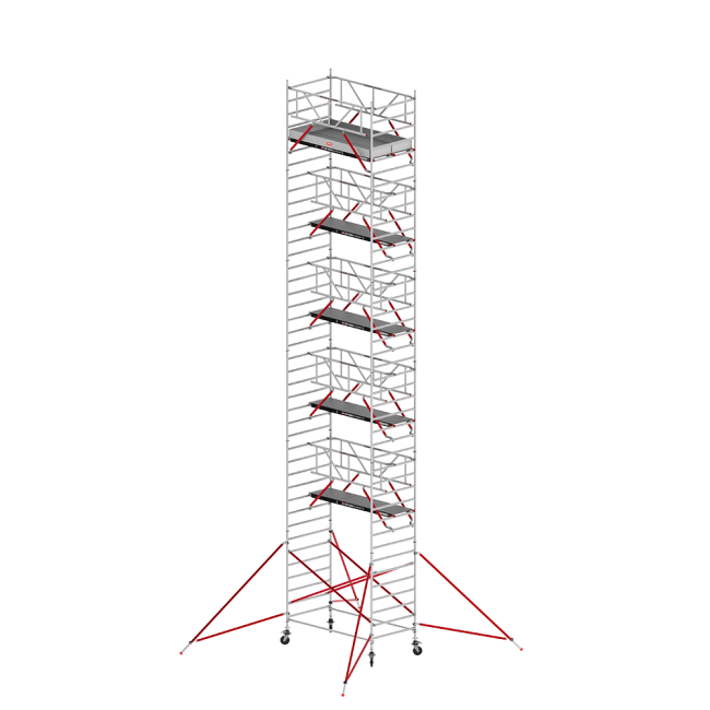 RS TOWER 52 mobile access tower - 6.20 m working height - 1.35 m width - 3.05 m wooden platform - Safe-Quick® + braces