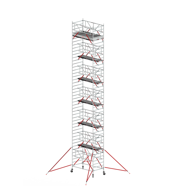 RS TOWER 52-S mobile access tower - 14.20 m working height - 1.35 m width - 1.85 m wooden platform - Safe-Quick®