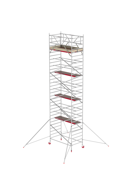 RS TOWER 42 échafaudage roulant - 10.20 m hauteur de travail - 1.35 m de large - 2.45 m plate-forme en bois - Lisses