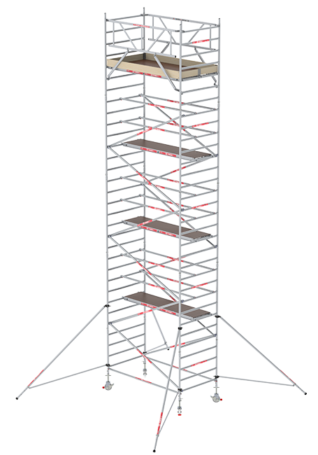 RS TOWER 32 rolsteiger - 10.20 meter werkhoogte - 1.35 meter breed - 2.45 m houten platform - Schoren