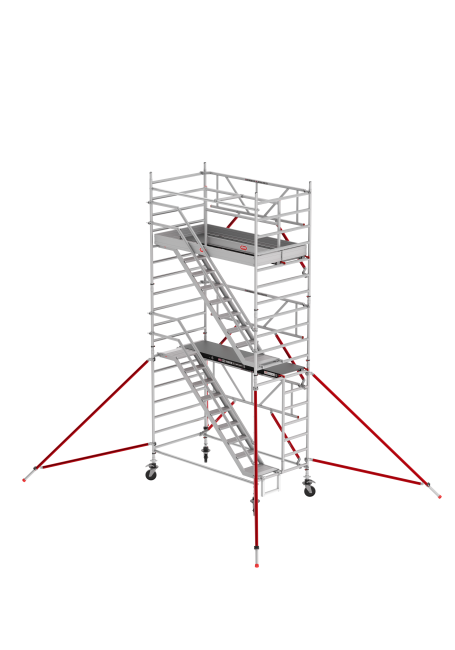 RS TOWER 53-S trapsteiger - 6.20 m werkhoogte - 1.35 m breed - 2.45 m Fiber-Deck® platform - Safe-Quick®