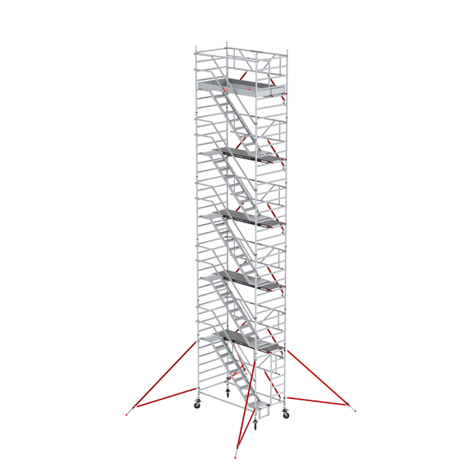 RS TOWER 53-S trapsteiger - 12.20 m werkhoogte - 1.35 m breed - 2.45 m houten platform - Safe-Quick®