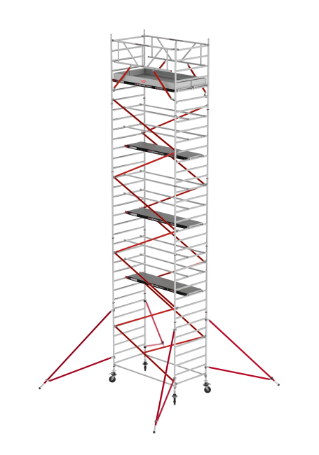RS TOWER 52 mobile access tower - 11.20 m working height - 1.35 m width - 1.85 m wooden platform - Braces