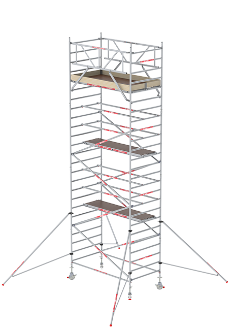 RS TOWER 32 rolsteiger - 8.20 meter werkhoogte - 1.35 meter breed - 2.45 m houten platform - Schoren