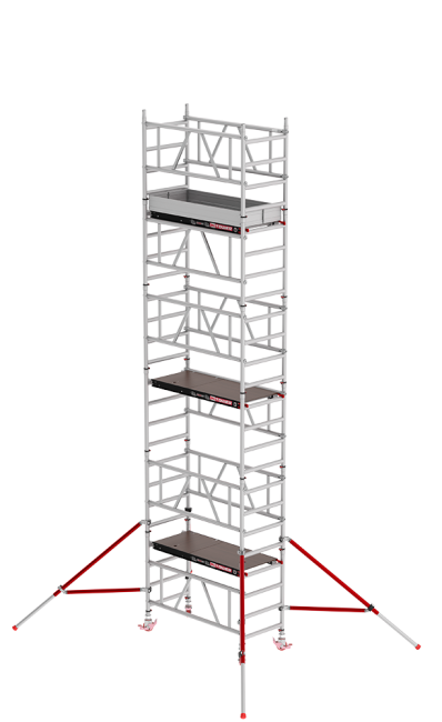 MiTOWER PLUS andamio - 7.20 m altura de trabajo - 0.75 m ancho - 1.65 m Fiber-Deck® plataforma - Tirantes
