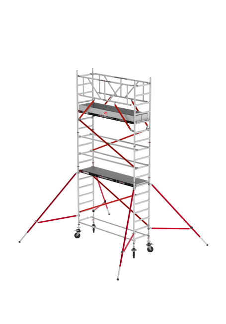 RS TOWER 51 échafaudage roulant - 6.20 m hauteur de travail - 0.75 m de large - 2.45 m Fiber-Deck® plate-forme - Lisses