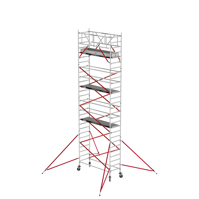 RS TOWER 51 PLUS rolsteiger - 7.20 m werkhoogte - 0.90 m breed - 2.45 m Fiber-Deck® platform - Safe-Quick® + schoren