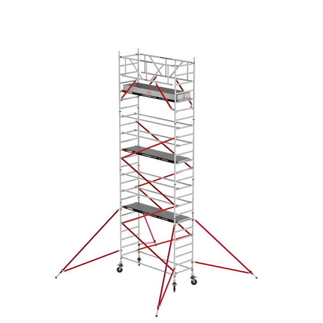 RS TOWER 51 PLUS échafaudage roulant - 8.20 m hauteur de travail - 0.90 m de large - 1.85 m Fiber-Deck® plate-forme - Lisses