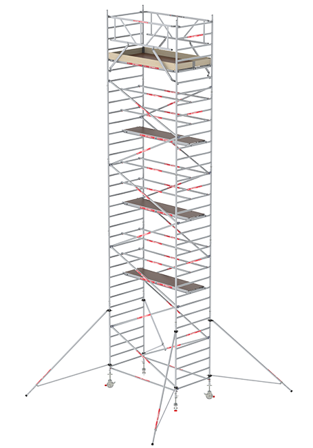 RS TOWER 32 rolsteiger - 11.20 meter werkhoogte - 1.35 meter breed - 2.45 m houten platform - Schoren