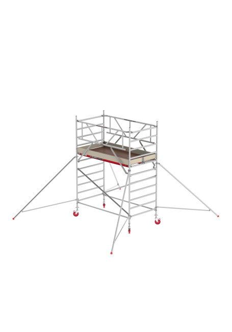 RS TOWER 42 échafaudage roulant - 4.20 m hauteur de travail - 1.35 m de large - 2.45 m plate-forme en bois - Lisses