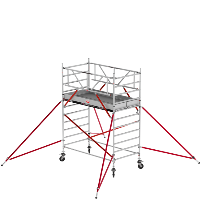 RS TOWER 52 andamio - 4.20 m altura de trabajo - 1.35 m ancho - 2.45 m Fiber-Deck® plataforma - Tirantes