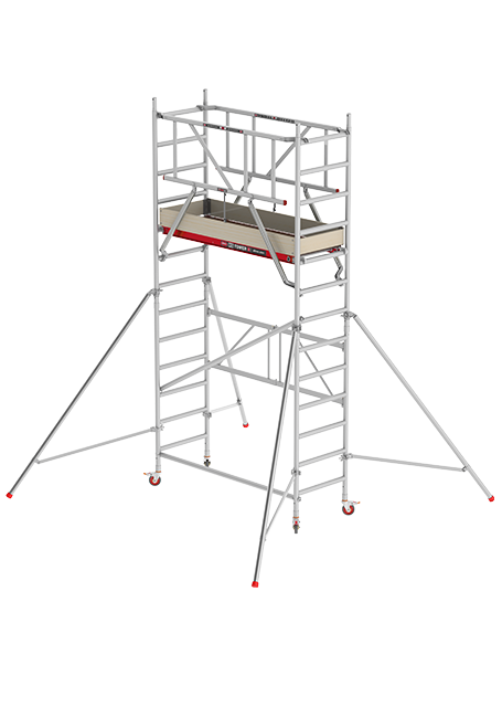 RS 44-POWER échafaudage pliant - 2.70 m hauteur de travail - 0.75 m de large - 1.85 m plate-forme en bois - Lisses
