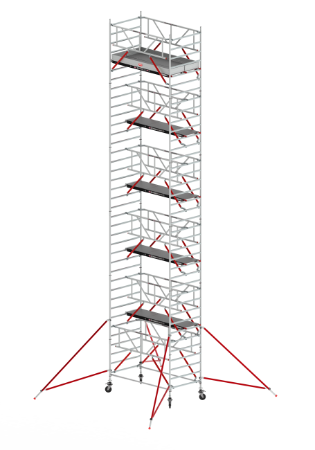 RS TOWER 52-S mobile access tower - 12.20 m working height - 1.35 m width - 3.05 m wooden platform - Safe-Quick®
