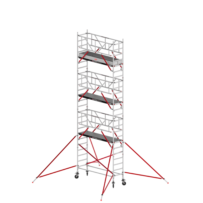 RS TOWER 51 PLUS rolsteiger - 8.20 m werkhoogte - 0.90 m breed - 2.45 m Fiber-Deck® platform - Safe-Quick® + schoren